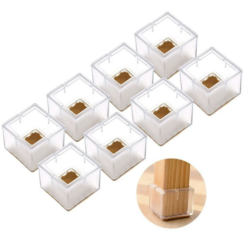 

16pcs Square Chair Leg Cap Silicone Feet Pads Table Covers Wood Floor Protector for Protecting Your Furnitures and Floor