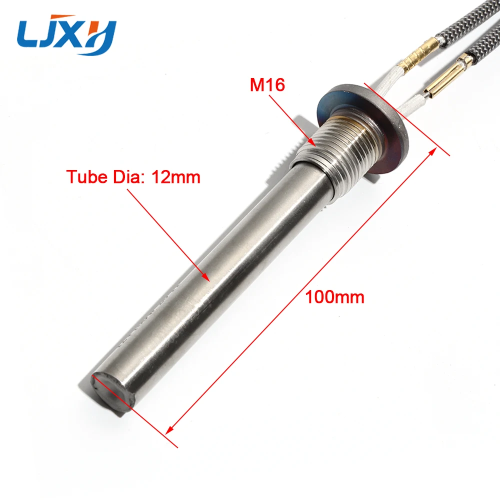 LJXH 12V 100W/150W/200W Round Flange Immersion Cartridge Heater All 304 SUS M16 Tubular Tooth Pipe Heating Element