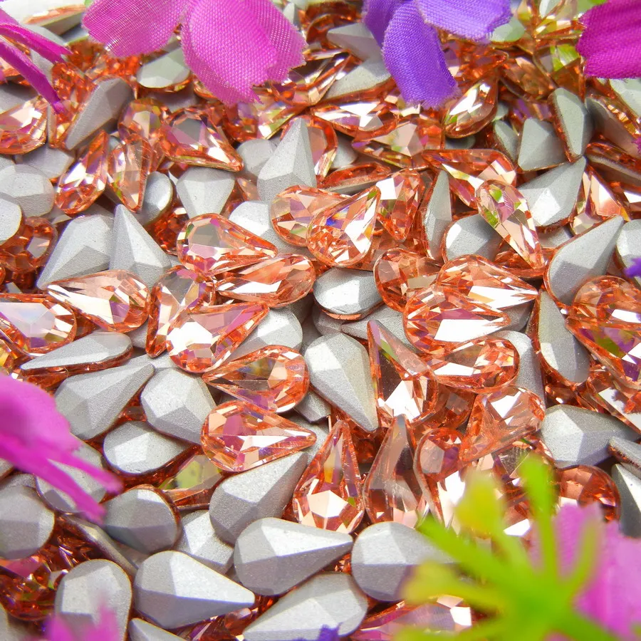 Glaskristall 3*6mm 6*10mm 8*13mm Schöne Farben Wassertropfen Tränenform Klebe-Rhinestone-Perlen Nailart DIY Dekoration – Detail 8