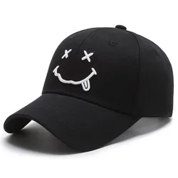 Gorra de béisbol con cara sonriente, sombrero de papá feliz, gorra de béisbol informal, gorra bordada, Snapback ajustable, sombreros de sol deportivos