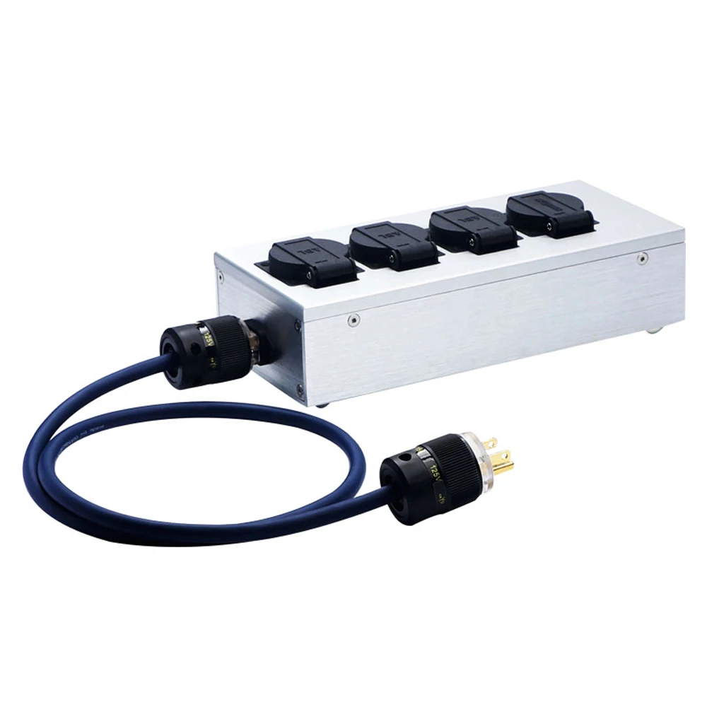 Высококачественный полностью алюминиевый чехол для Hi-Fi розетки европейского стандарта, корпус для розетки питания Hi-Fi, коробка «сделай сам...