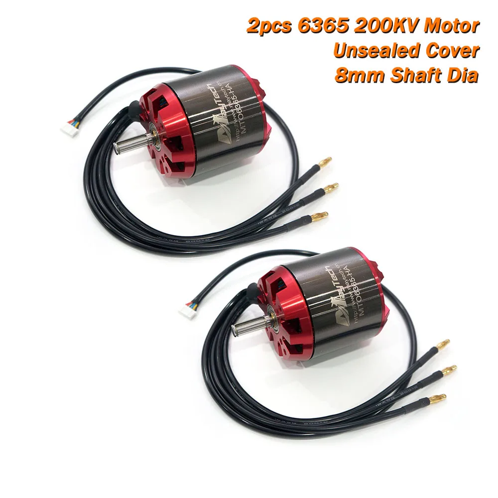 Maytech 2pcs 6365 DC Motor for E-Skateboard Combat Robots 200KV 8mm Shaft Hall Sensored Engine