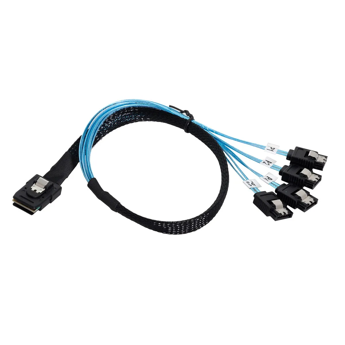 

CY Internal Mini SAS SFF-8087Host to 4 SATA 7pin Target Hard Disk 6Gbps Data Server Raid Cable