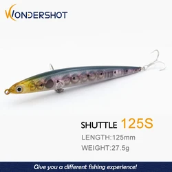Wondershot D11 SHUTTLE 125S Pencil Bait Sinking Wobblers 27.5g Sea Fishing Lure Deepwater Long Casting 2021 Pescar Tackle