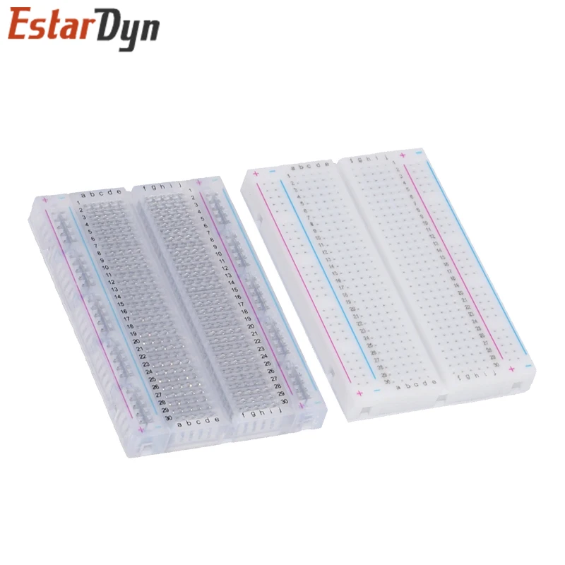 400 holes Mini bread board/breadboard 8.5cm x 5.5cm 400 holes Transparent/White DIY Electronic experimental Universal PCB