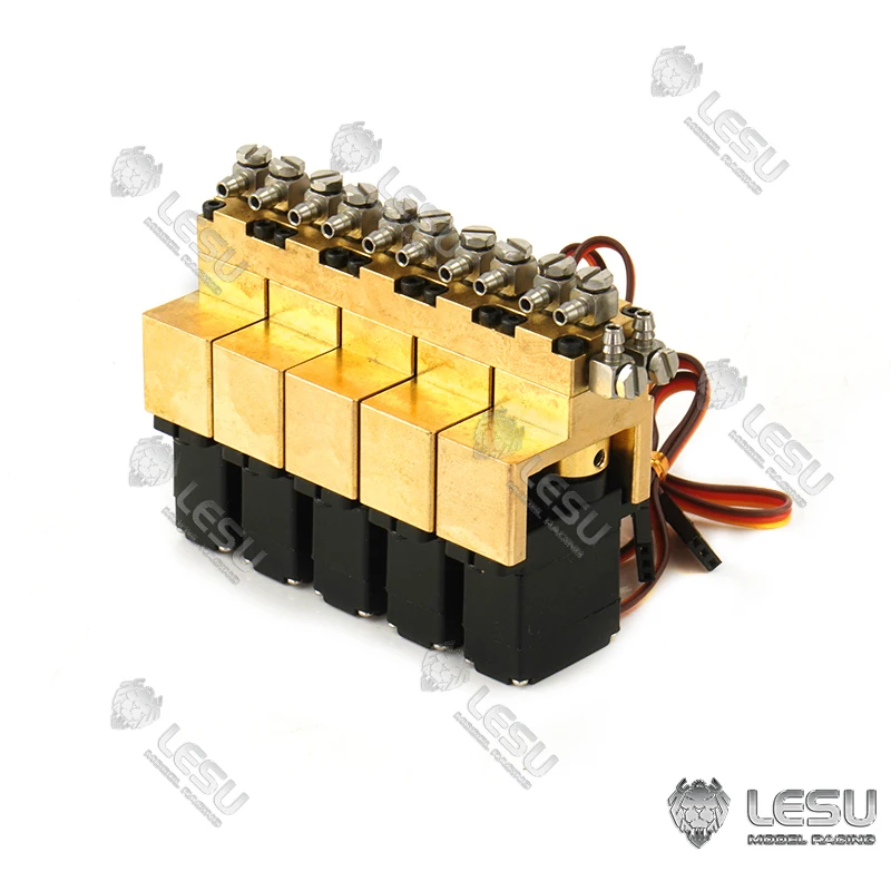 LESU 1 2 3 4 5 6 7 Brass Channel Hydraulic Reversing Valve For 1/14 Radio Control  Excavator Tamiyaya  Dumper Truck TH16600