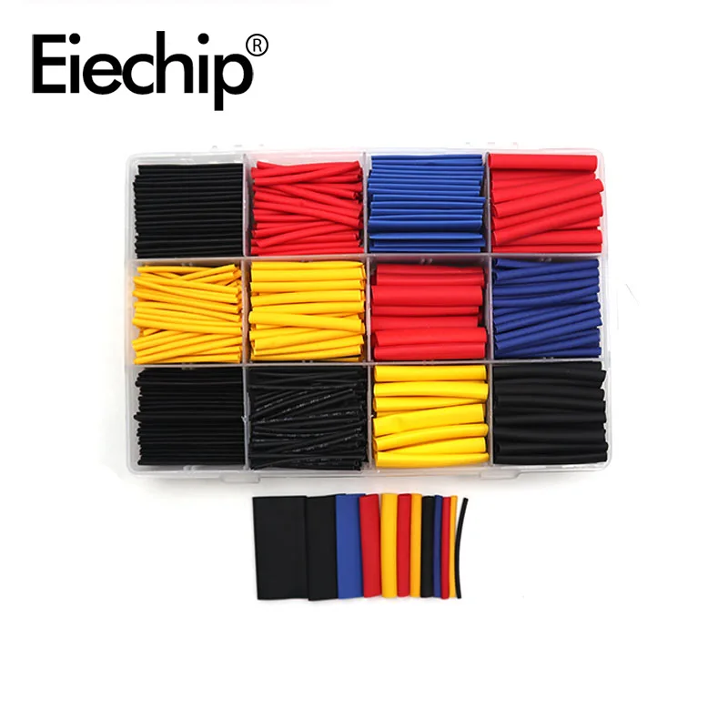 780pcs Heat Shrink Sleeving Tube Assortment Kit Polyolefin Insulation Electrical Wire Wrap Cable Waterproof Shrinkage 2:1