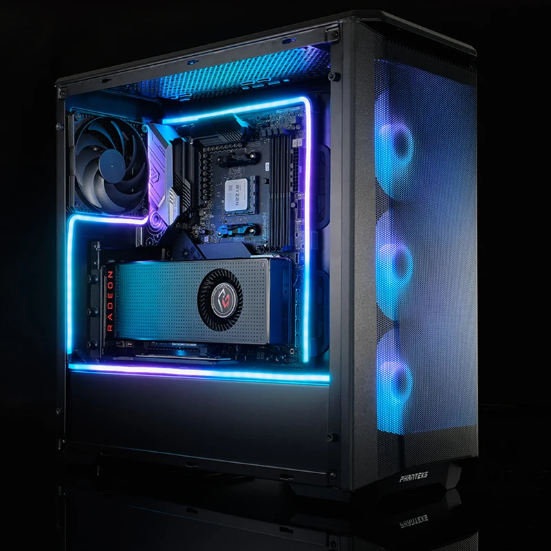 Imagem -04 - Phanteks m1 Digital Rgb Neon Led Kit Chassis Luz Tira Argb Computador Case Decoração Tira Conduzida 5v 3pin Aura Endereçável Sincronização