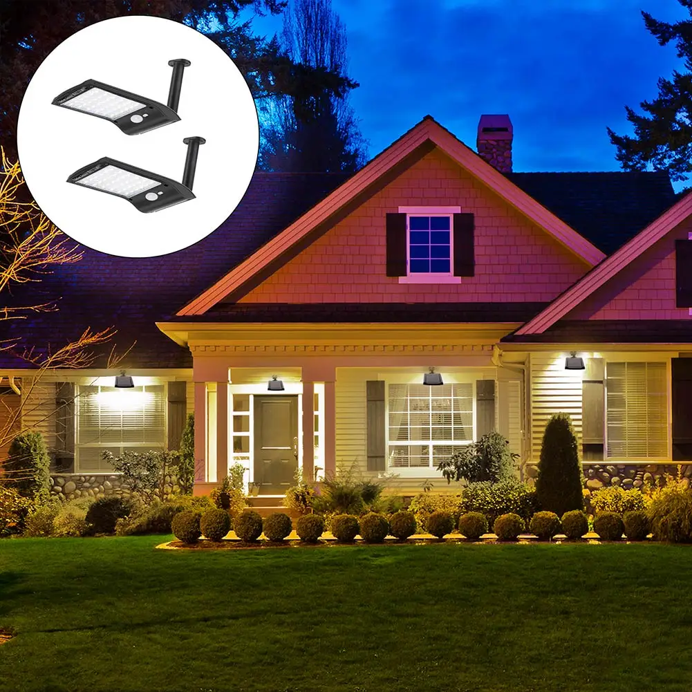 36 LED พลังงานแสงอาทิตย์โคมไฟติดผนังพลังงานแสงอาทิตย์ PIR Motion Sensor หลอดไฟรักษาความปลอดภัย Street ฉุกเฉินกลางแจ้งกันน้ำ