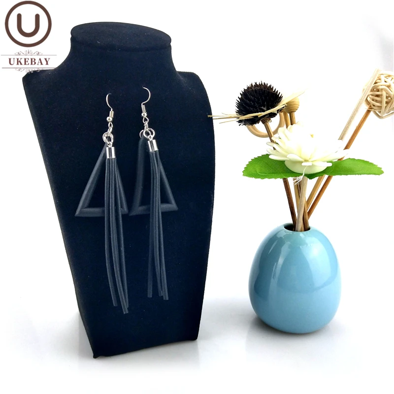 

UKEBAY New Triangle Pendant Earrings Women Fashion Tassel Drop Earrings Designer Bohemia Wedding Accessories Rubber Jewelry Gift