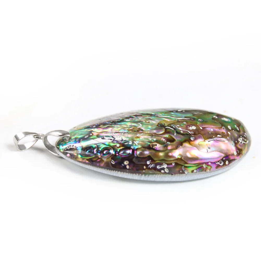 Natural Double Sided Abalone Shell Pendants Necklace Earring Colorful Mother of Pearl Shell DIY Shells for Jewelry Making