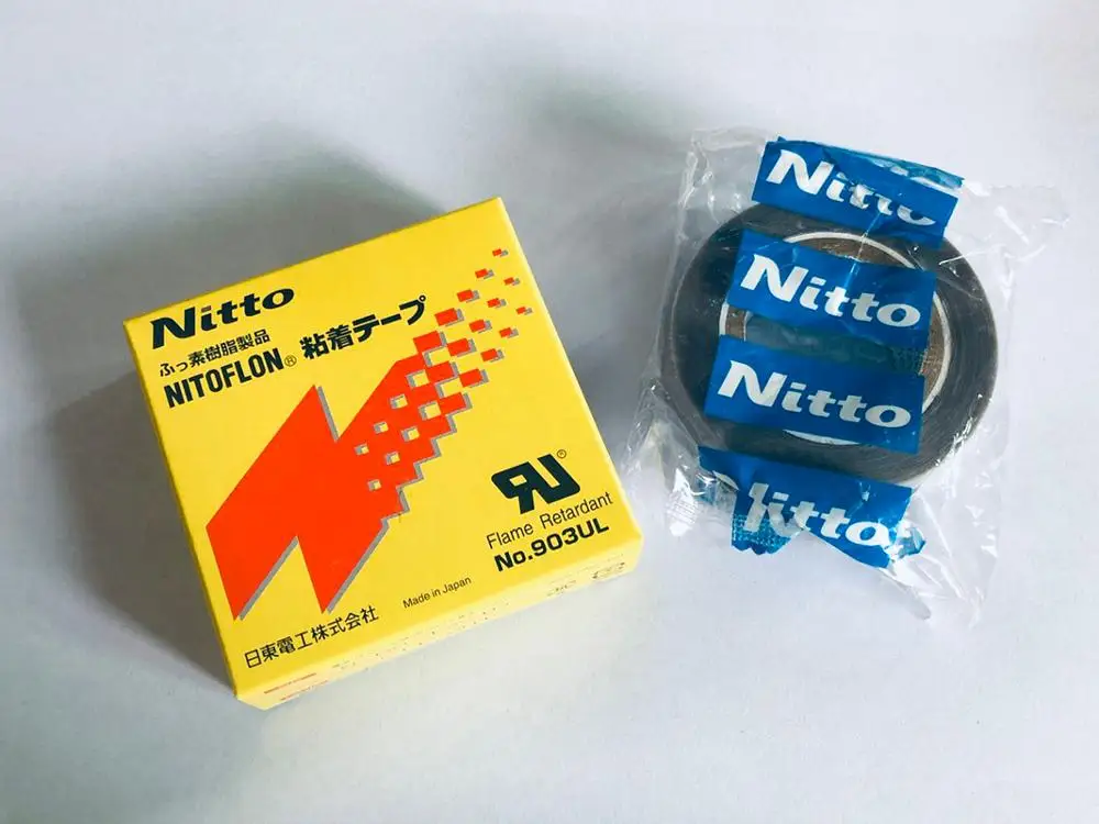 

T0.08mm*W(13mm,19mm,25mm)*L10m Japan NITTO DENKO Tape NITOFLON Waterproof Single Sided Tape 903UL Original high quality