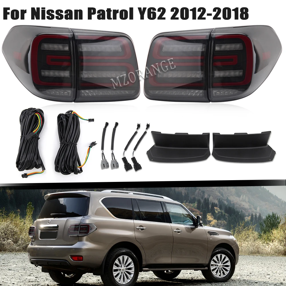 

LED Tail Light For Nissan Patrol Y62 2012 2013 2014 2015 2016 2018 DRL+Turn Signal+Brake+Reverse Taillight Assembly Car Styling