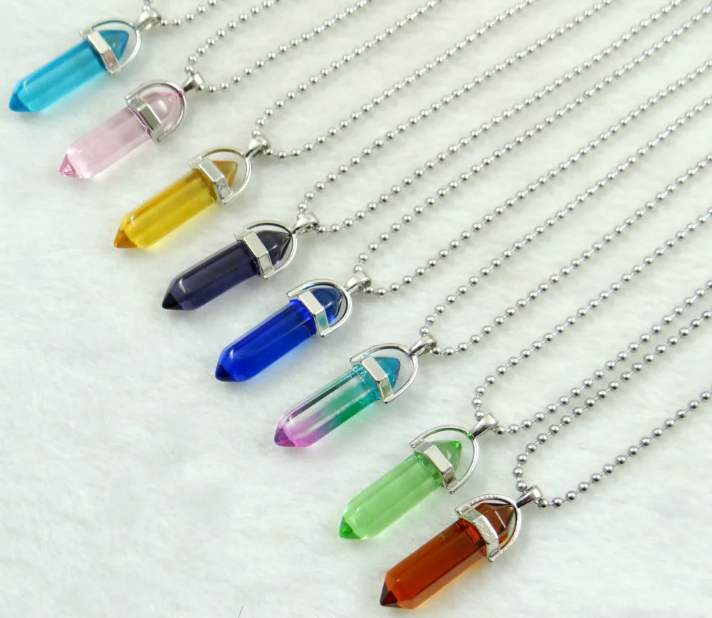 New Natural Stone Titanium Crystal Pillar Quartz Crystal Lapis Pendants For DIY Jewelry Making pendulum necklace Accessories 1pc