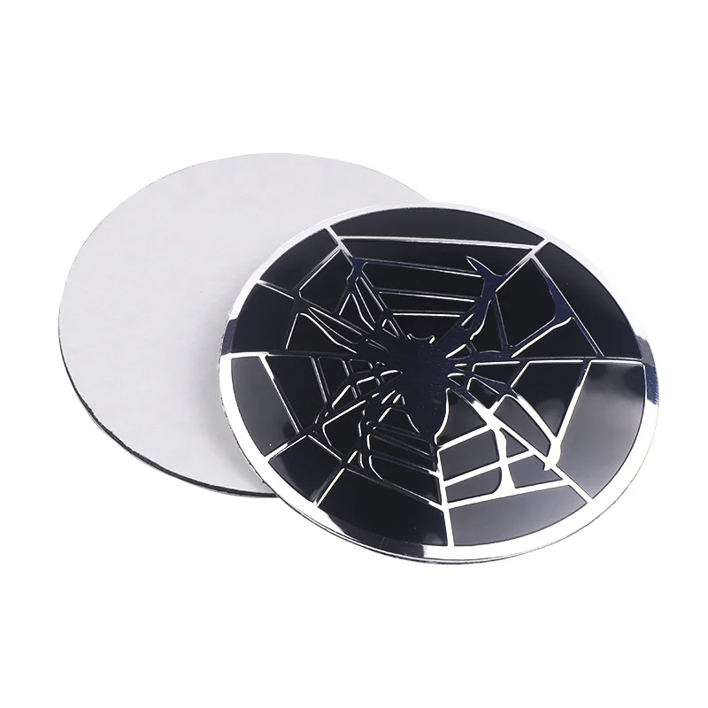 4PCS/SET Aluminium Spider Emblem Car Wheel Hub Center Caps Stickers Decoration For BMW AUDI Mercedes Benz Ford Hyundai Toyota VW