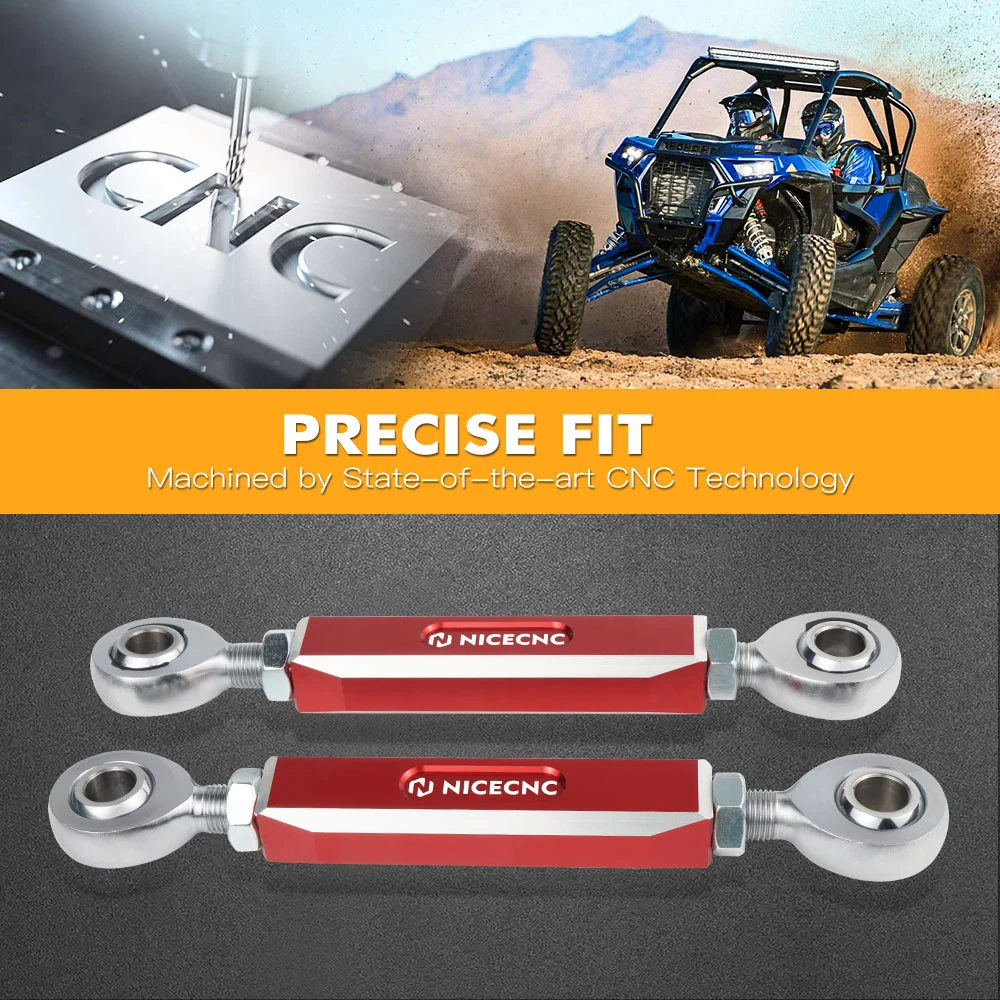 NiceCNC regulacja przód tył Sway stabilizator koniec zestawy łączników dla Polaris RZR XP4 1000 XP1000 900 4 XP 1000 Sway Bar koniec linki