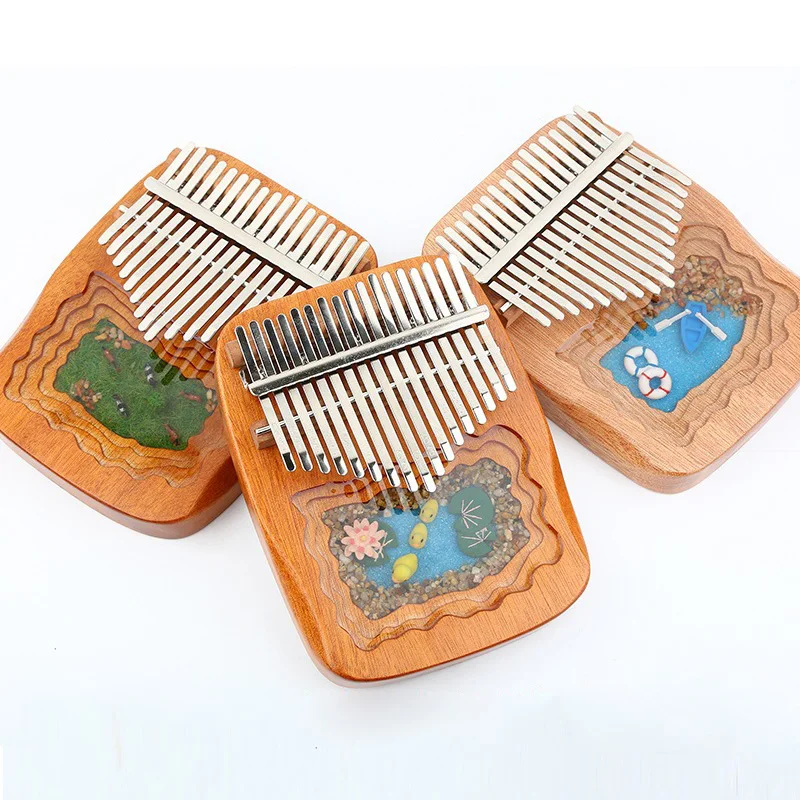 

YYL kalimba bag 17 Keys Mahogany calimba xylophone vibraphone musical instrument music notes Thumb piano key portable keyboard