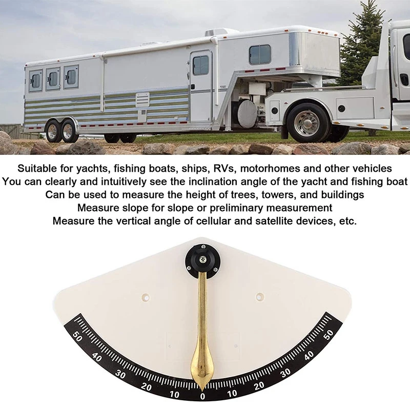 Inclinometer Marine Clinometer Level Inclinometer Angle Finder Instrument for Ships Boats Yachts RVs Nautical Clinometer