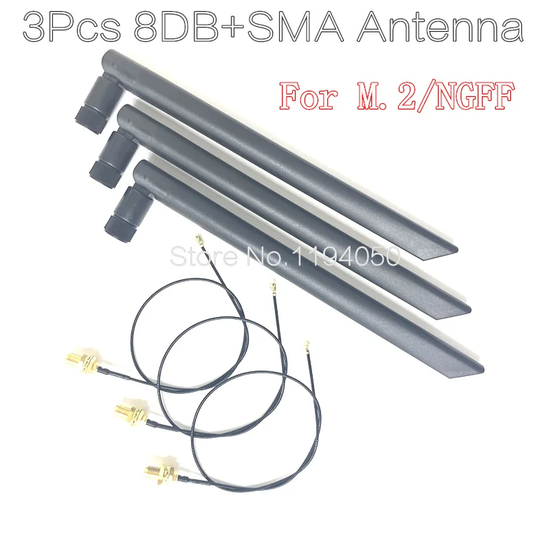 

Sma interface 8db omni antenna d-link M2 NGFF wireless router wireless network card .4GHz 5GHz 5.8GHz Dual 7265 8260 9260 AX200