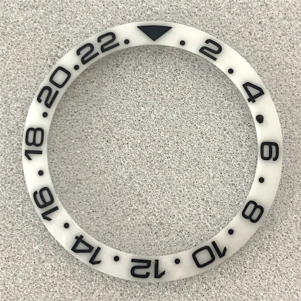 Vervanging 38Mm Keramische Horloge Bezel Reliëf Wit Horloge Insert Voor Horloge Reparatie Tools
