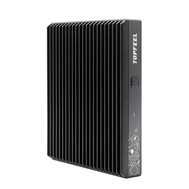 Topfeel t60m fanless completo mini pc industrial 4k suporte linux baixo consumo de energia i3 portátil computador embutido