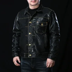 P506 Rock Can Roll Read Description! Asian Size Super Top Quality Genuine Horse Leather Slim Classic Horsehide Stylish Jacket