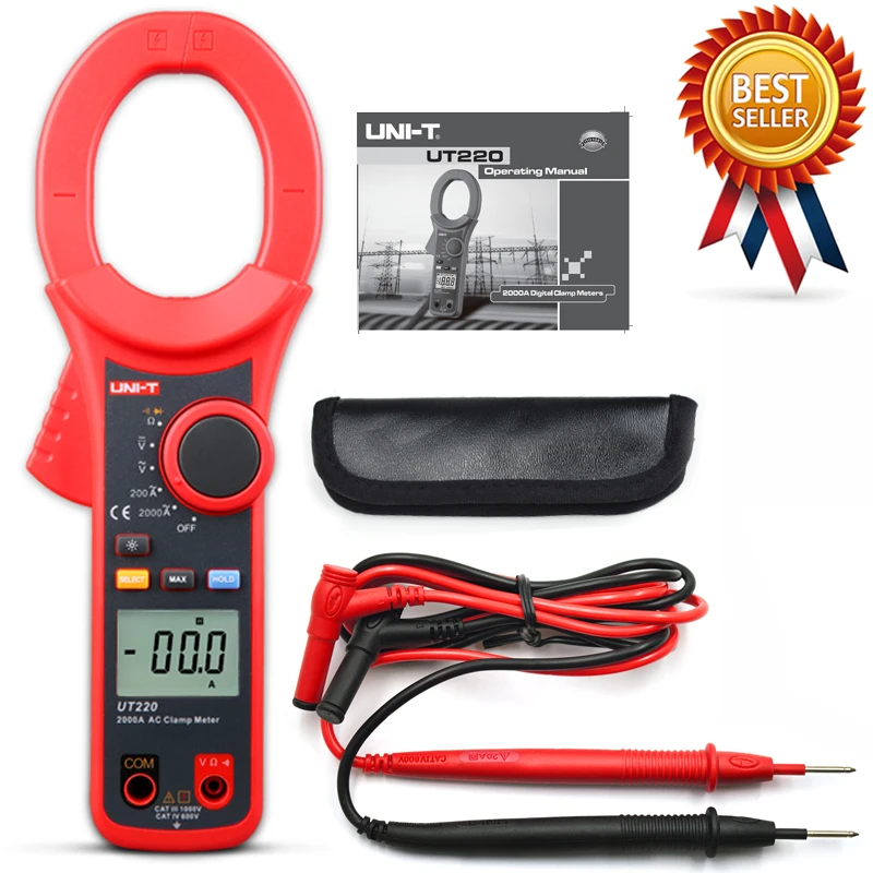 

UNI-T UT220 UT221 UT223 LCD Display AC/DC 2000A Digital Clamp Meter True RMS Resistance Tester Frequency Diode Low Pass Filter.