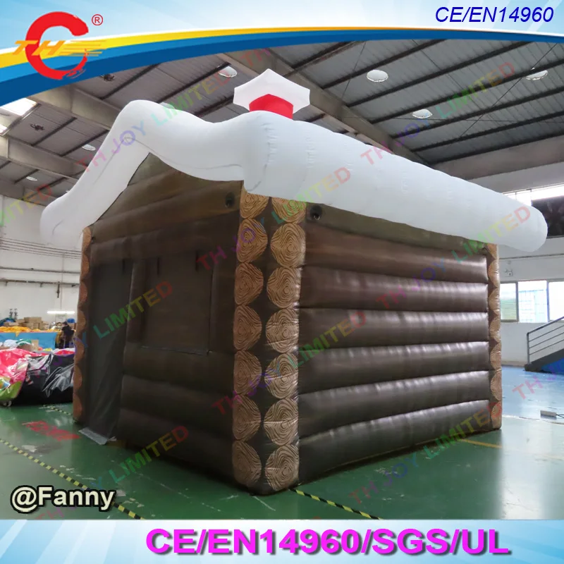 Casa inflable de decoración navideña, carpa inflable gigante de Papá Noel de 5x5m, con envío aéreo a puerta