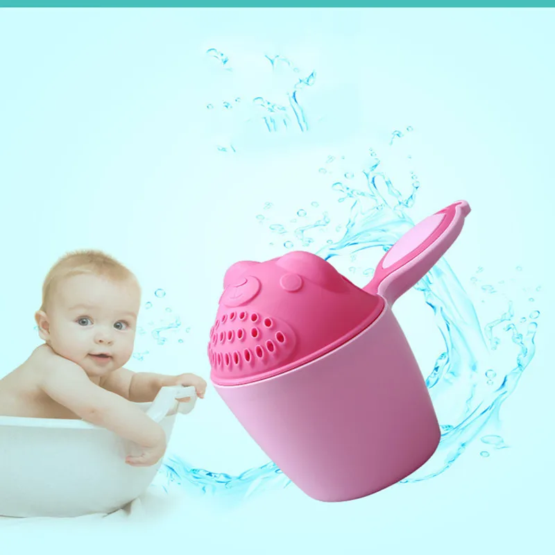 Children\'s shampoo cup, baby foam bath shampoo cup Flower pot waterer (blue, pink)