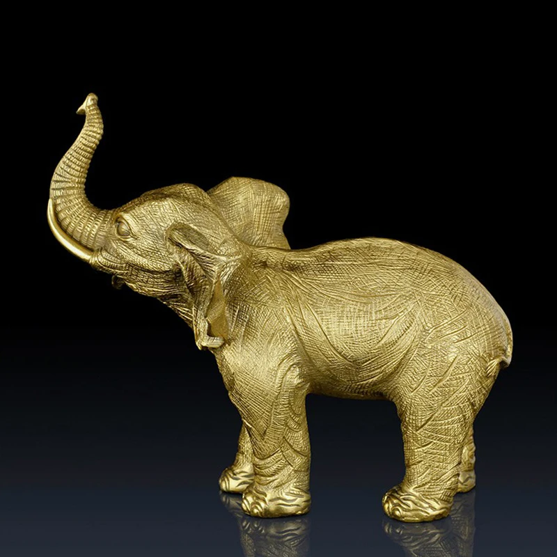 Imagem -03 - Bronze Fundido Elefante Estátua Bronze Elefante Escultura de Decoração de Casa Ornamento Animais Selvagens Bronze Arte Artesanato Estatuetas