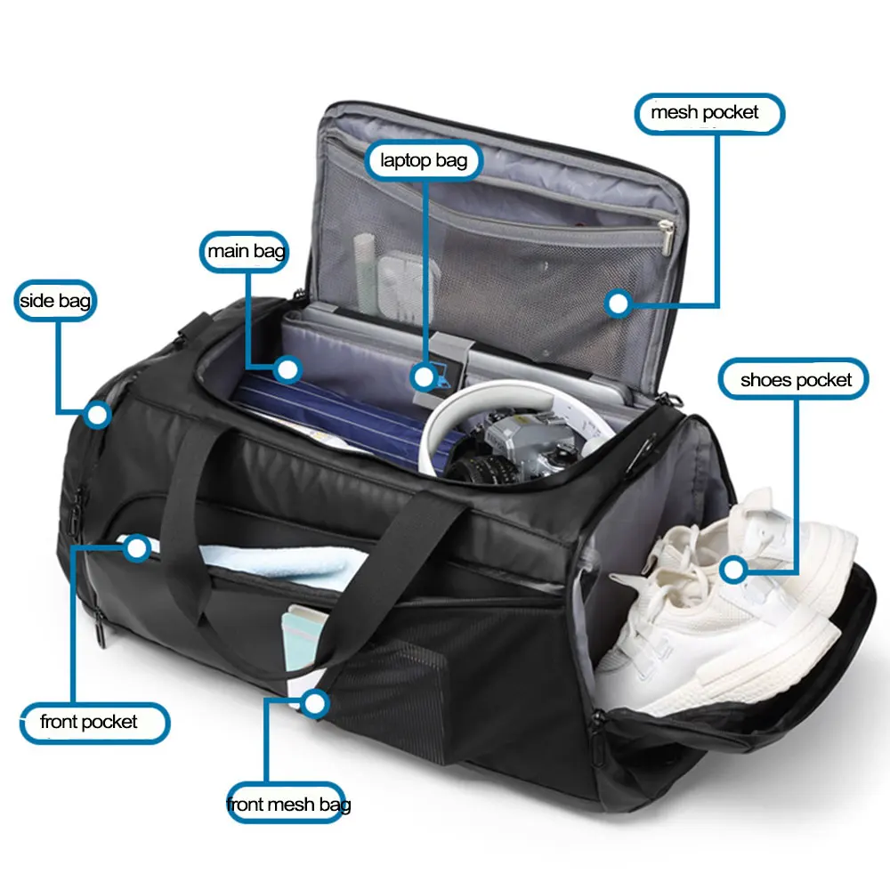 Mochila táctica impermeable MOLLE con compartimento seco y húmedo - imagen 2