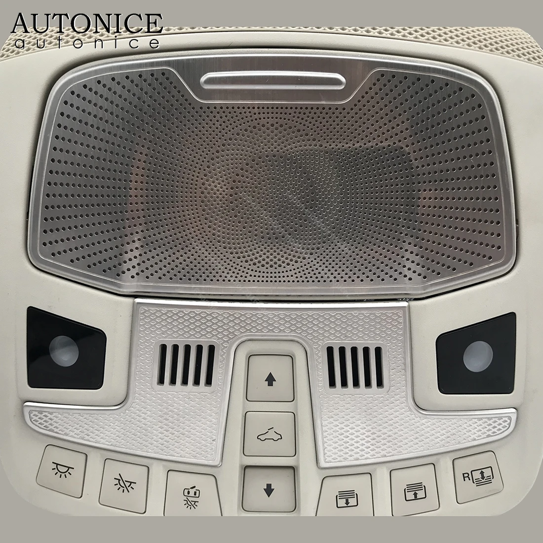 2pc Front Reading Lights Speaker Loudspeaker Box Cover Trim Fit for Ford F-150 F-250 F-350 F150 F250 F350 Expedition 2017-2021