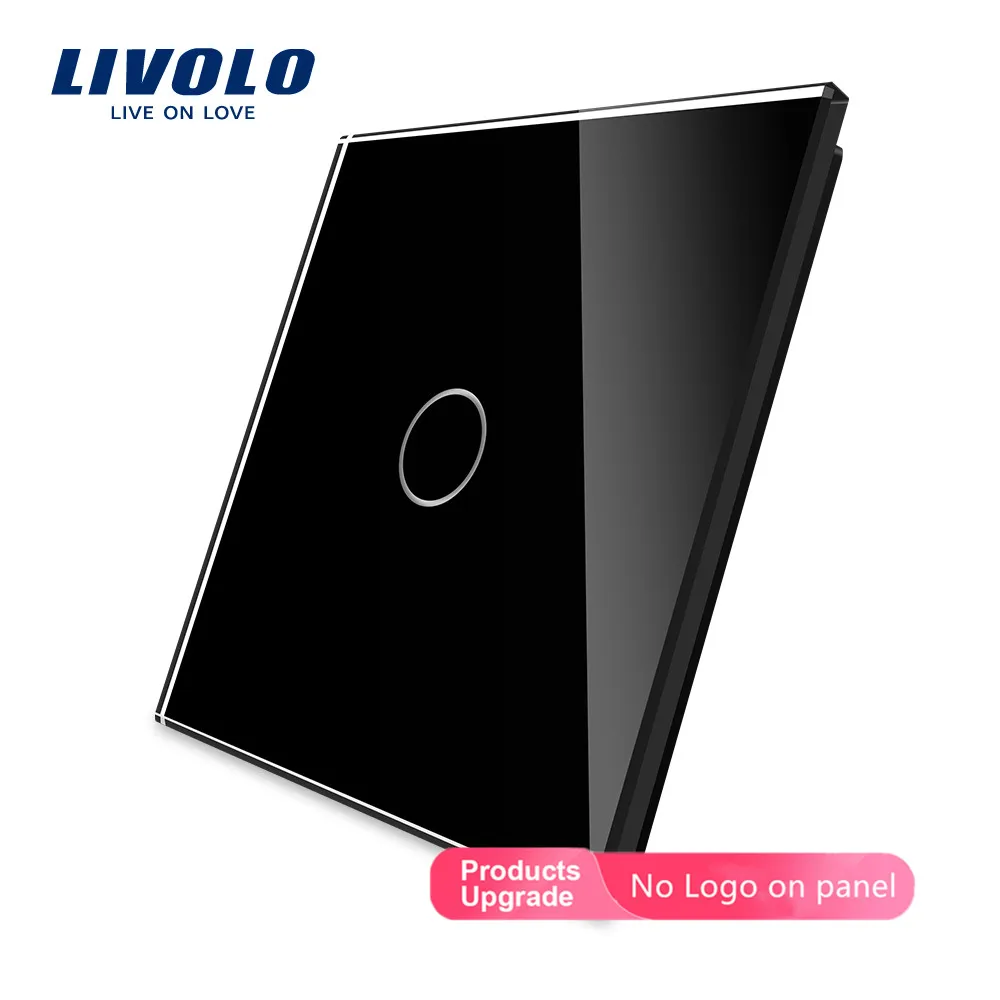 Livolo Luxury Pearl Crystal Glass, 80mm*80mm, EU standard, Single Glass Panel For 1 Gang Wall Touch Switch,VL-C7-C1-11