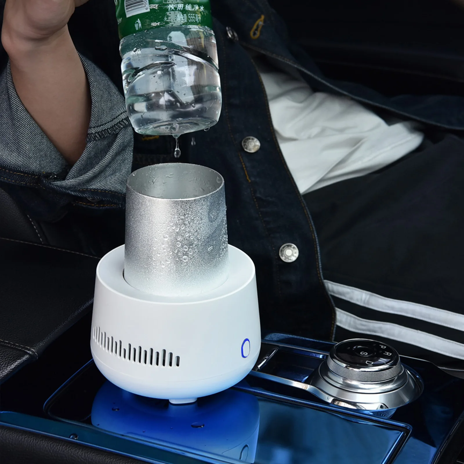 

Car Quick Cooling Cup Home Office Cold Drink Machine Car Mug Cup Refrigerator Quick Aluminium Cooler Auto Mini Refrigerator USB