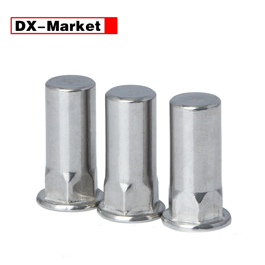 Close End Rivet Nut ,304 Stainless Steel Flat Head Semi-hex Body Rivet Nut  ,K014