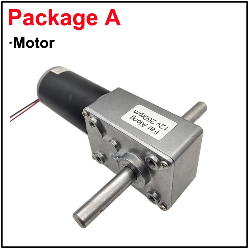 High Torque DC Worm Geared Motor 12V 24V 12 To 470RPM With Adjustable Speed Reversible Metal Gears Use For Automatic Drying Rack