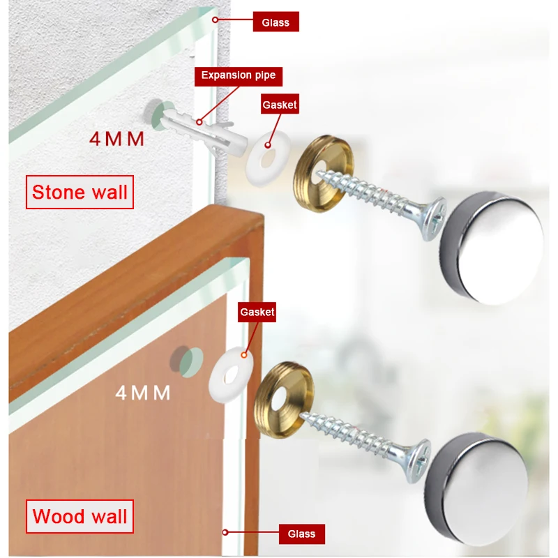 4 pezzi viti di fissaggio per specchietti per unghie Decorative in rame puro antico rondelle di plastica accessori per unghie per pubblicità piatta