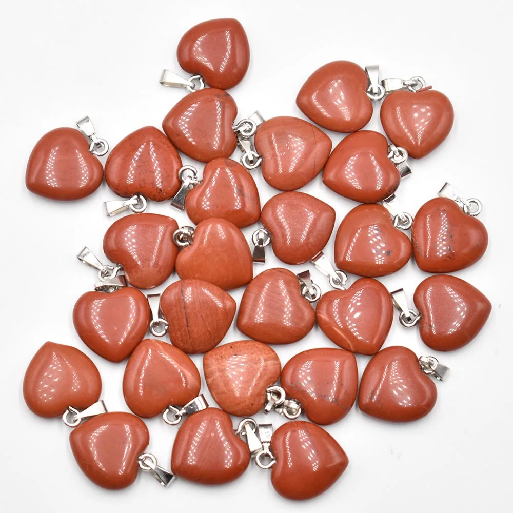 

2021 New fashion top quality natural red stone heart shape pendants for jewelry making 15mm 50pcs/lot Wholesale free shipping