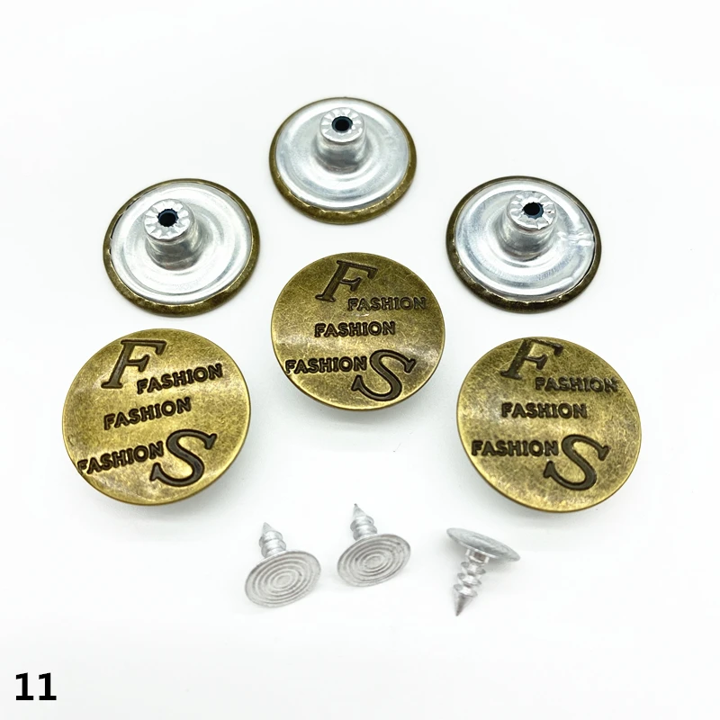 20pcs 20mm Bronze Fashion Metal Jeans Button Shank for Garment Pants Sewing Clothes Accseeories Handmade #Ro