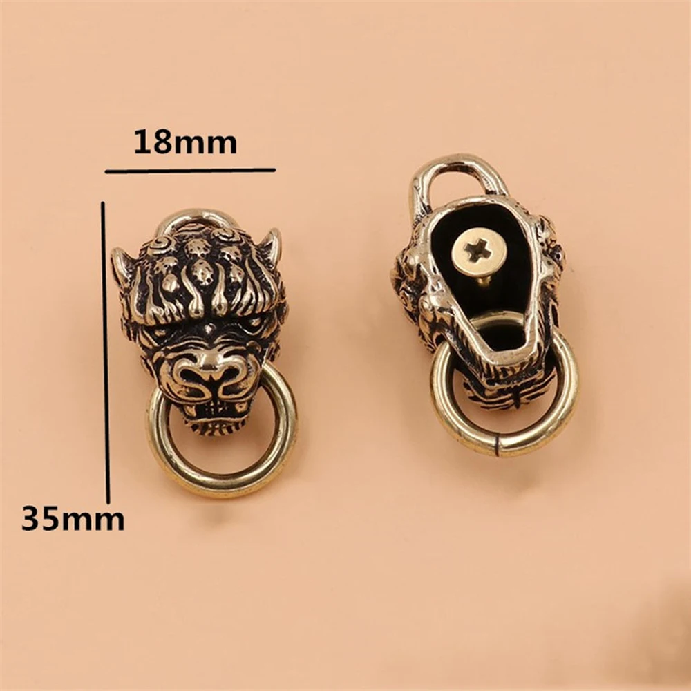 

5 pcs Solid brass animal head design conchos screwback rivets leather craft bag wallet chain ring connector decoration button