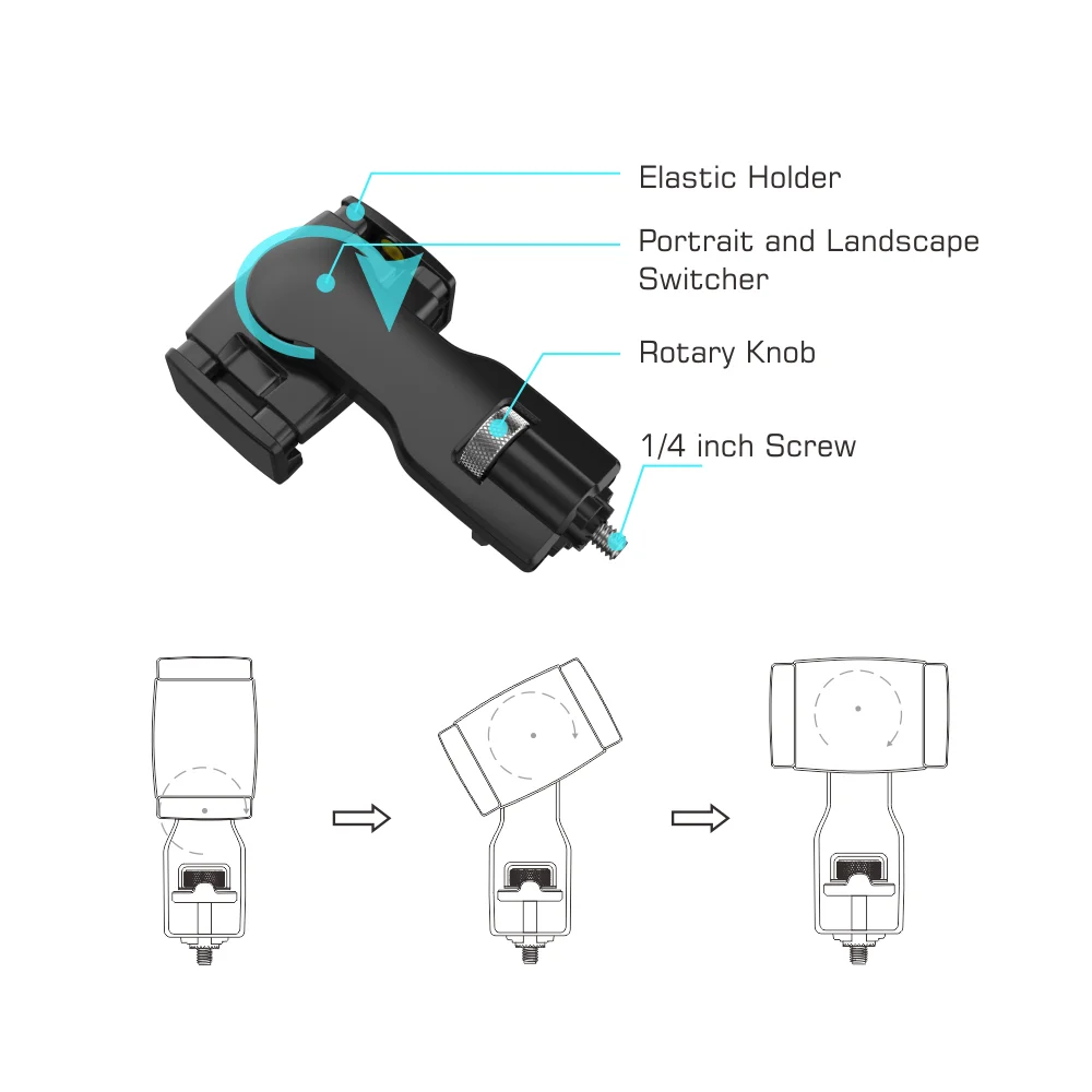 Smartphone Holder with 1/4 Standard Screw Avaialble to Gimbal for Mobile Multi Pro2 Pro3 Pro4