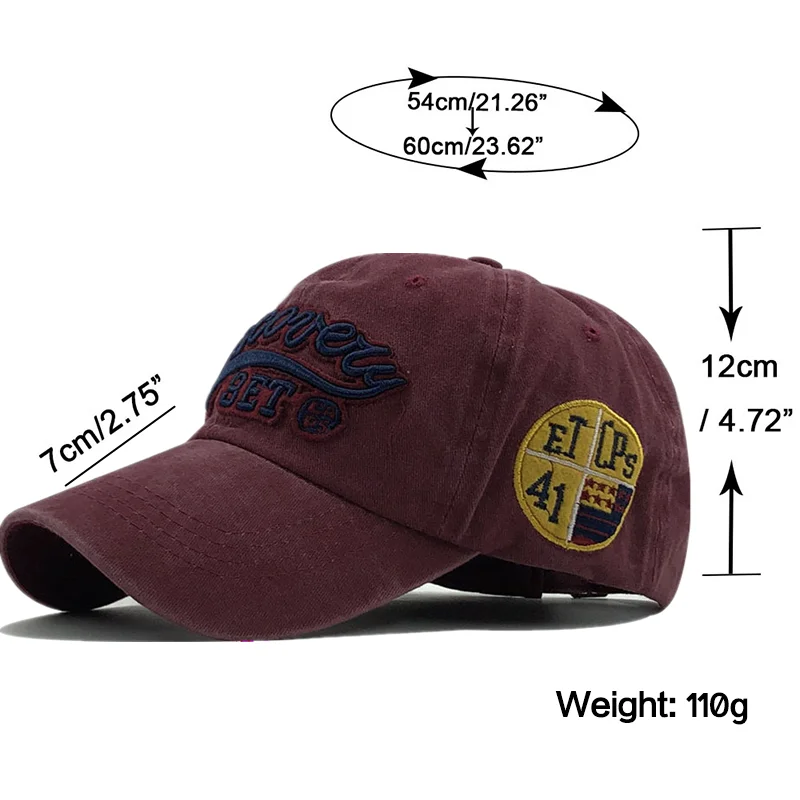 New Retro fishing Baseball Caps Hats For Men Casquette Brand Women Snapback Caps Washed Bone Men Hat Gorras 3D Letter Cap