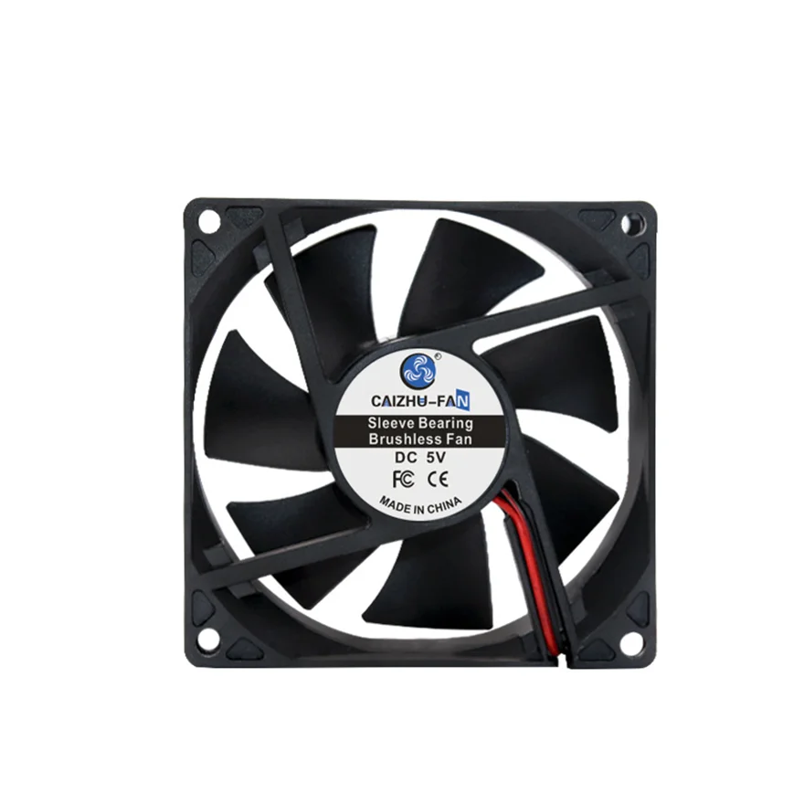 Podwójne łożysko kulkowe DC5V 12V 24V 80MM wentylator procesora 8025 80*80*25MM 8*8*2.5CM wentylator chłodzący falownik wentylatora 2PIN