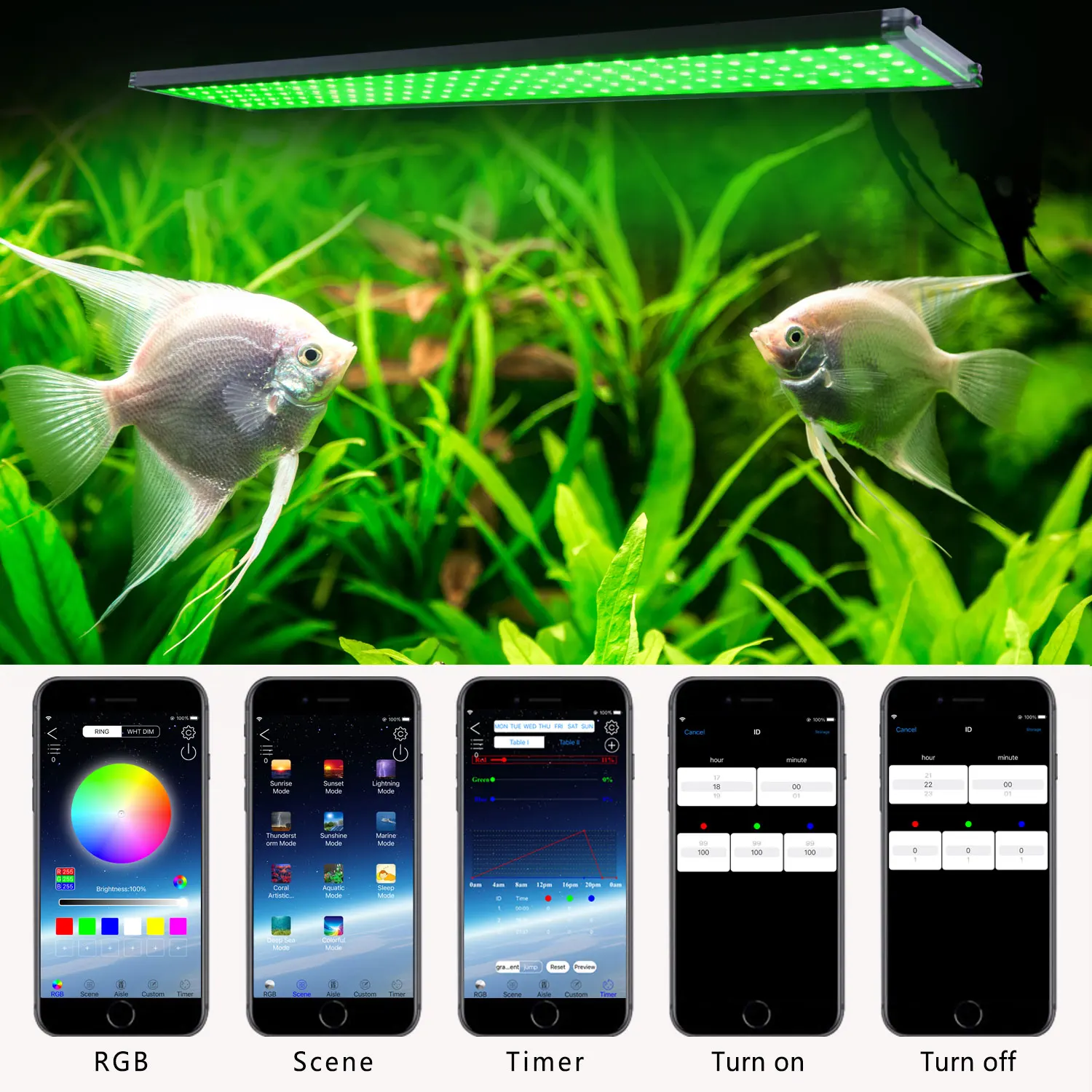 

Super Long Sunset Timer Led Aquarium Light 100CM-120CM Marine Fish Planted Seawater Freshwater Lamp for Aquarium and Fish Tanks