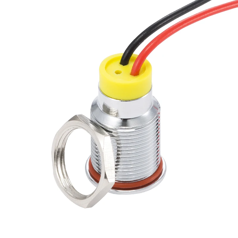 IP66กันน้ำสีกระพริบ LED เตือนไฟเตือน12Mm Pilot สัญญาณ3V 6V 12V 24V 36V DC ลวด