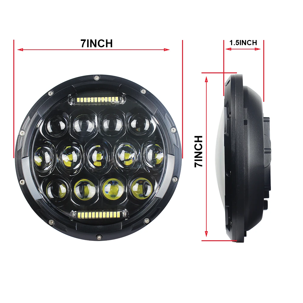 7 بوصة Led السيارات العلوي دراجة نارية LED المصباح DRL عيون الملاك ل هارلي هوندا ياماها جيب لادا نيفا الحضرية سيارة H4 كشافات