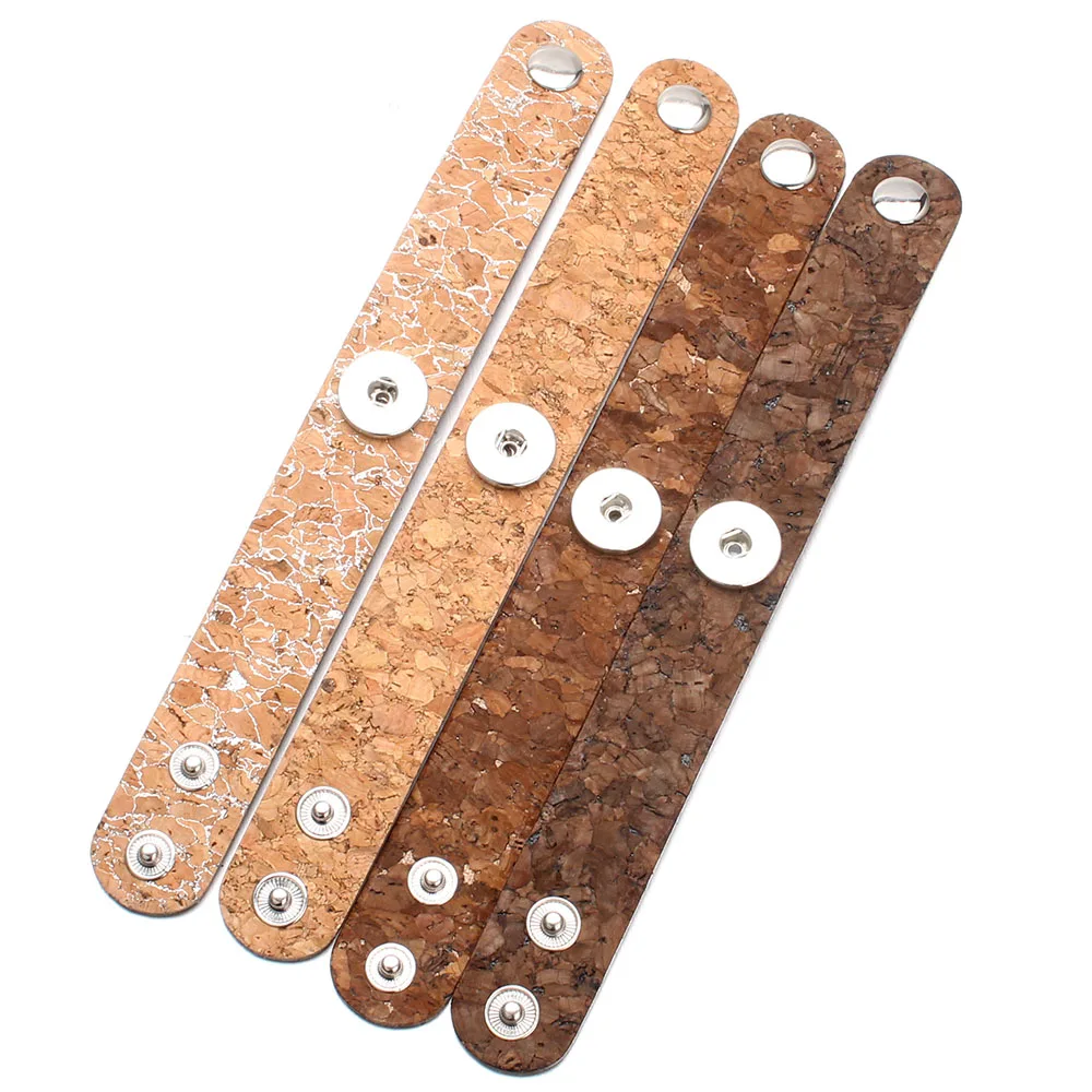 10pcs/lot Wholesale Snap Jewelry Leather Snap Bracelet Bangle Fit 18MM Snap Button for Women Adjustable Leather Bracelet