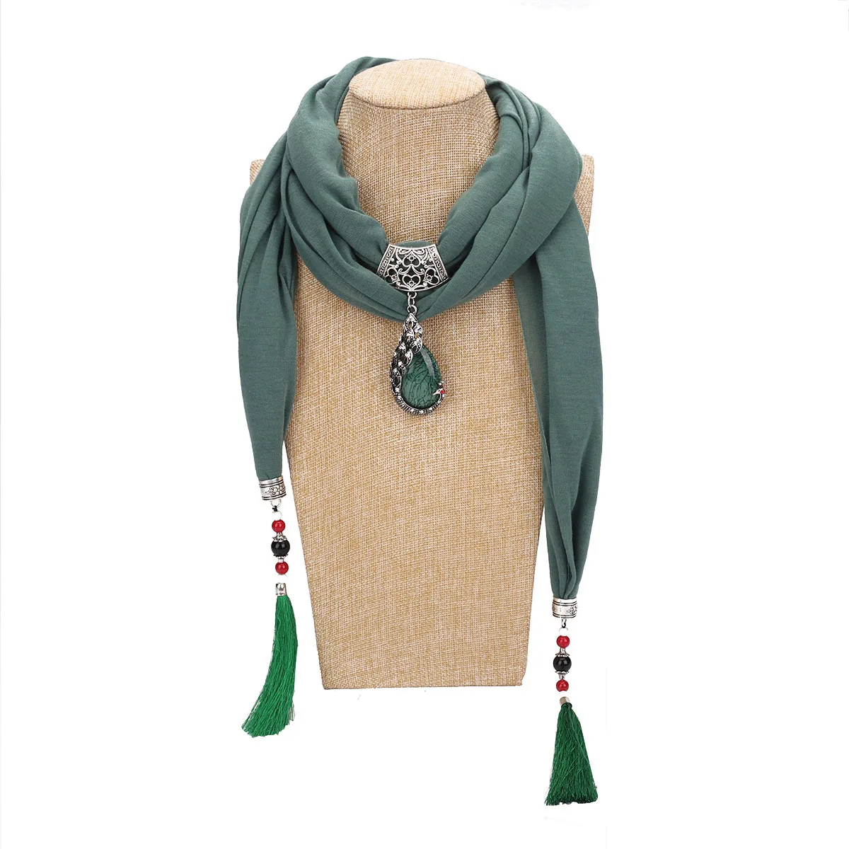 Feminino Spring Jewellery Pendant Scarf Hijab Plain Muffler Jersey Shawl Mujer Luxury Brand Peacock