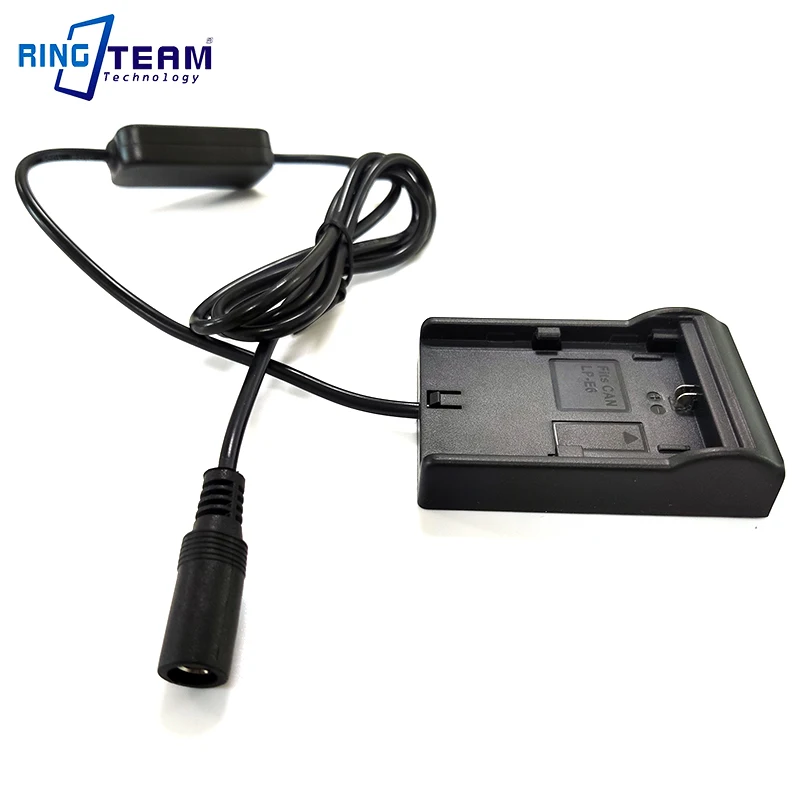 LC-E6 LPE6 LP-E6 حامل البطارية محول لوحة الشاحن تيار مستمر 5.5*2.1 مللي متر موصل سالب ل رصد إضاءة مصباح إضاءة الكاميرا