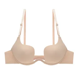 Plus Size Bra AB Cup Seamless Bras For Women Underwear Sexy  Brassiere Push Up Bralette  Deep U Top Bra